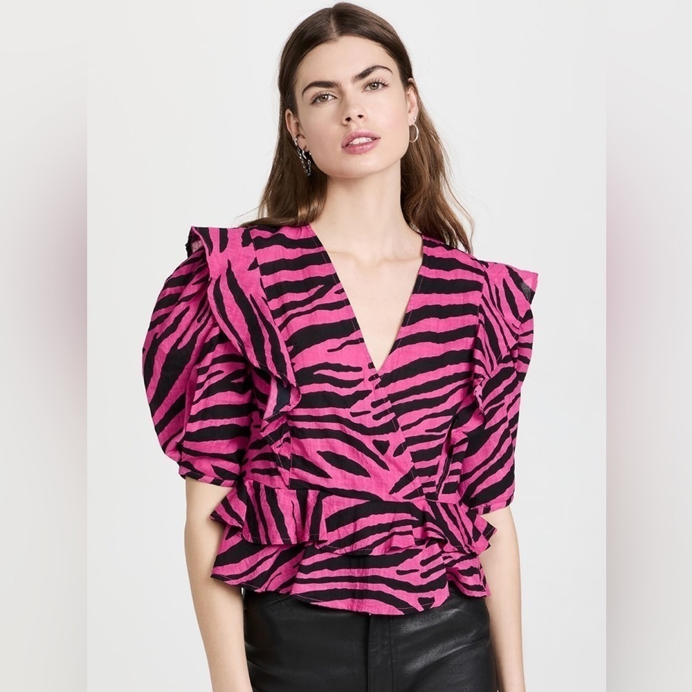 NWT Rahi Diana Pink Zebra Top Size XS